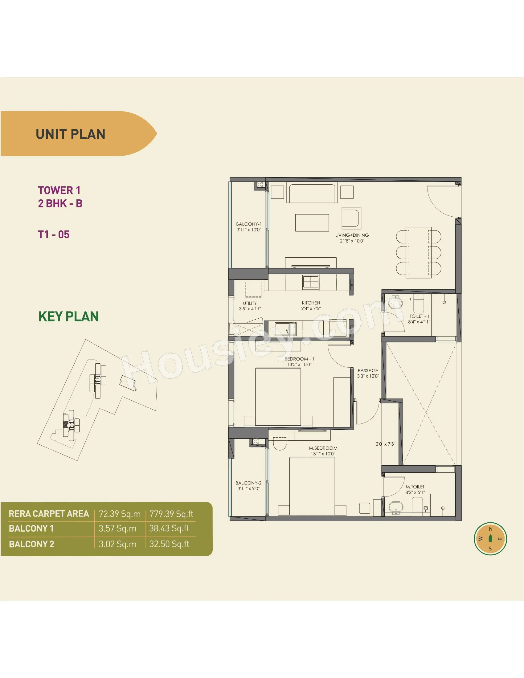 Birla Tisya Unit plan - 779 sq.ft.